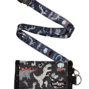 Smiggle  Animalia Junior Lanyard Wallet |兒童銀包連掛繩 | 恐龍｜黑色 | 生日禮物｜錢包 錢袋｜旅行必備