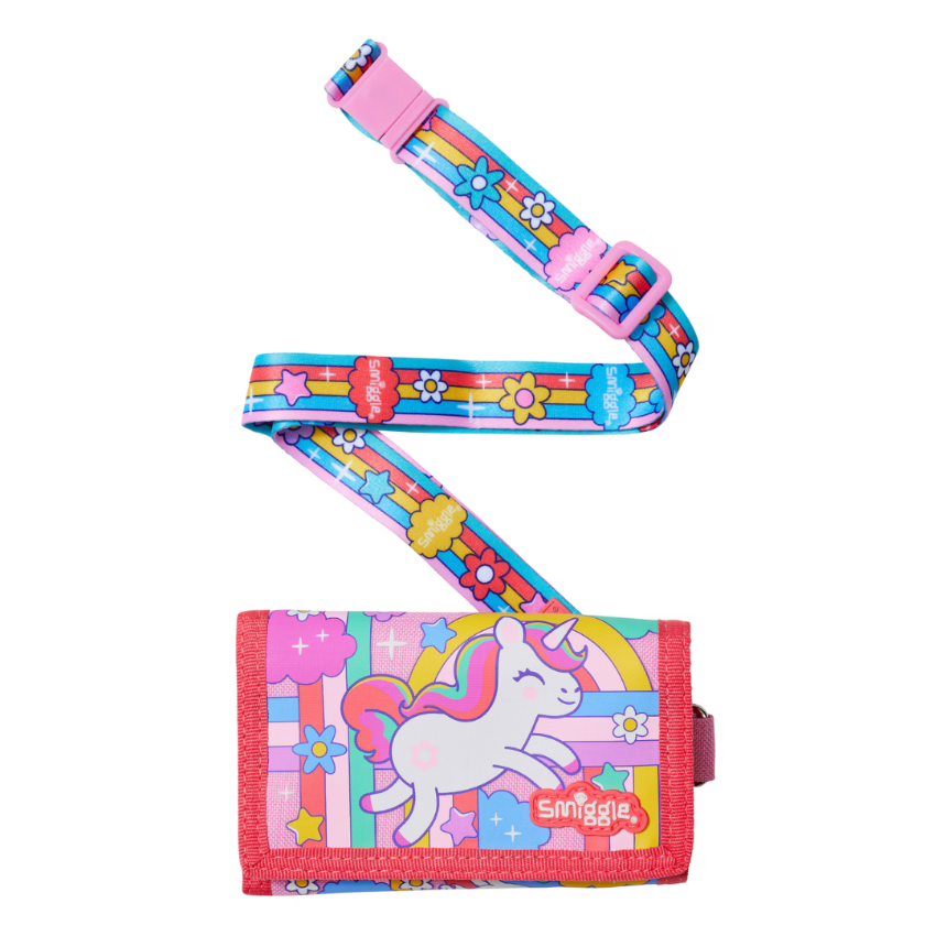 Smiggle  兒童銀包連掛繩 Wallet | Unicorn | 獨角獸 | 紅色 | 生日禮物｜錢包 錢袋｜女生最愛