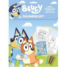 【填顏色+貼紙書】Bluey Colouring Set｜英語學習教材｜陪伴套裝｜填色畫本｜平行進口｜