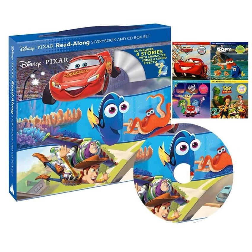 【 故事書連CD】Disney Pixar Read-Along Storybook (4本) and CD Set (2646)｜兒童初級小故事｜兒童英文