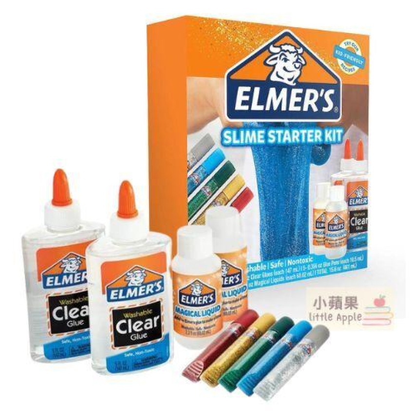 【牛頭牌】Elmer's Everyday Glitter Slime Starter Kit｜安全放心閃粉Slime|解壓益智玩具|水晶泥|鬼口水