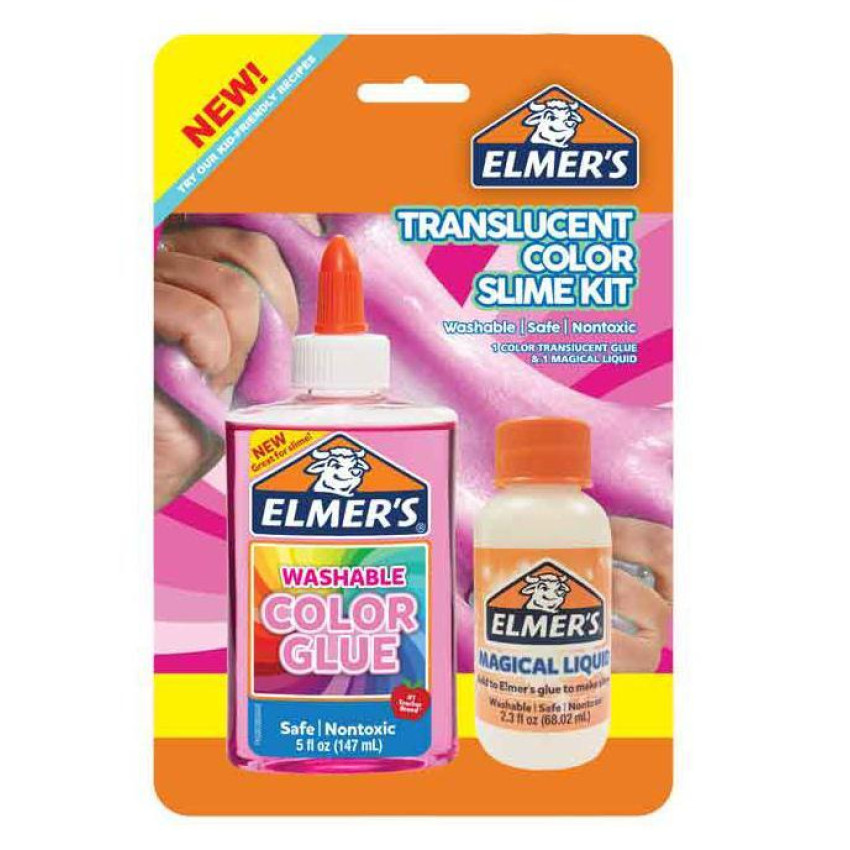 【牛頭牌】Elmer's Translucent Color Slime Making Kit （粉紅色）｜鬼口水兒童實驗｜生日禮物