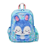  Smiggle【0.4kg 超輕護脊】藍色毛毛兔 14L 護脊書包 36 cm兒童背囊 | 綠色 兒童旅行袋｜中小學背包 