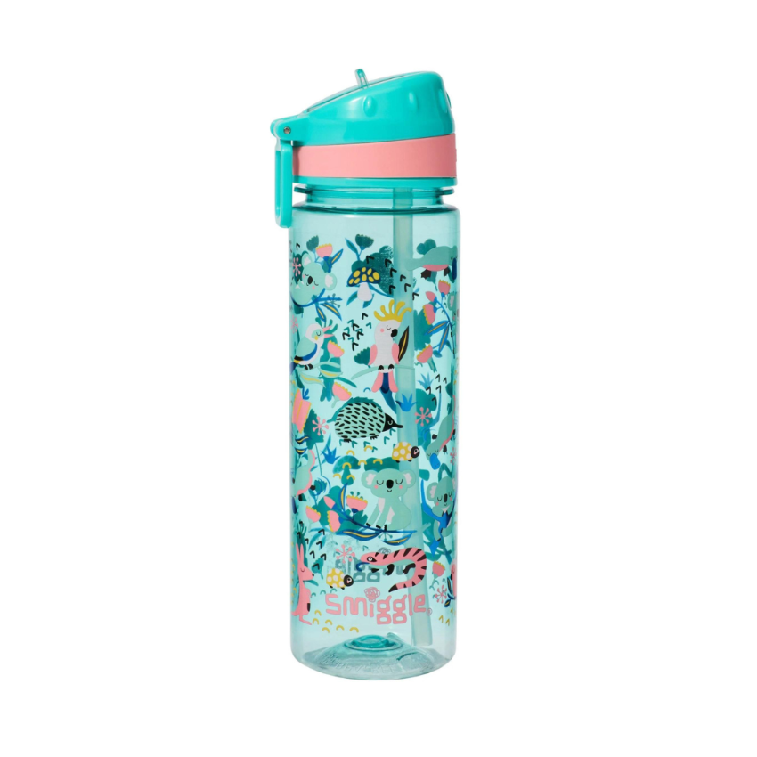  Smiggle  可愛樹熊  小動物  便攜式水樽 650ml 卡通可愛水壺 | 綠色