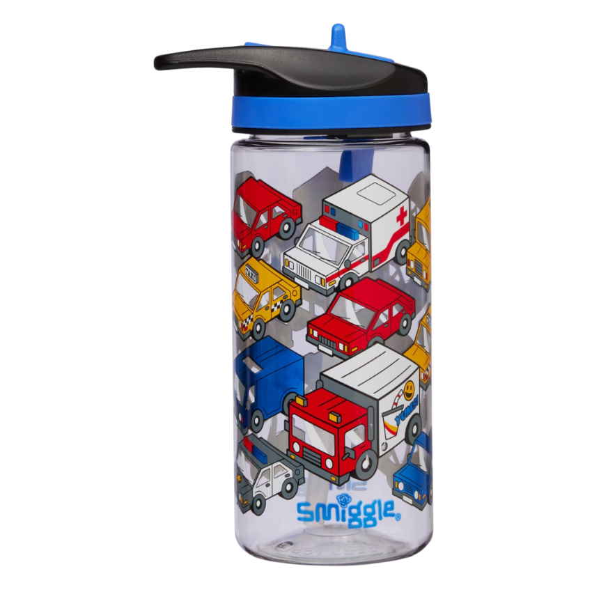  Smiggle  小車車 透明便攜式水樽 440ml 卡通可愛水壺