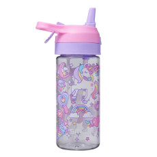  Smiggle  LOVE FUN 透明便攜式噴霧水樽 440ml | 熒光 | 卡通可愛水壺