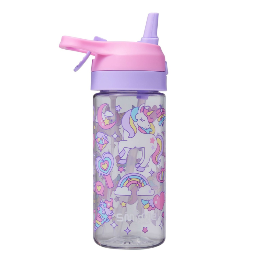  Smiggle  LOVE FUN 透明便攜式噴霧水樽 440ml | 熒光 | 卡通可愛水壺