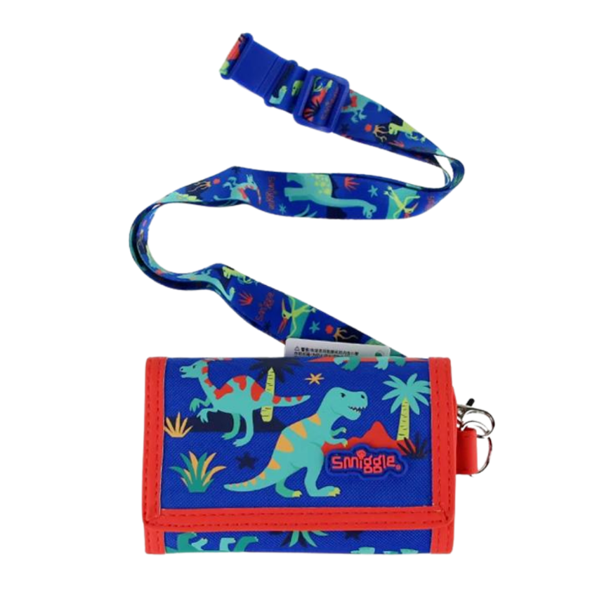  Smiggle  Dinosour | 藍色 | 兒童銀包連掛繩 Wallet｜生日禮物｜錢包 錢袋｜旅行必備