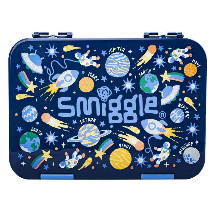 Smiggle  宇宙太空 | 藍色  午餐盒 | 多格 | 可貼名字 | 生日禮物