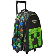 Smiggle【發光閃閃車輪】Minecraft 18L 52 cm大容量拉桿背囊| 兒童旅行袋｜中小學背包｜ 平行進口