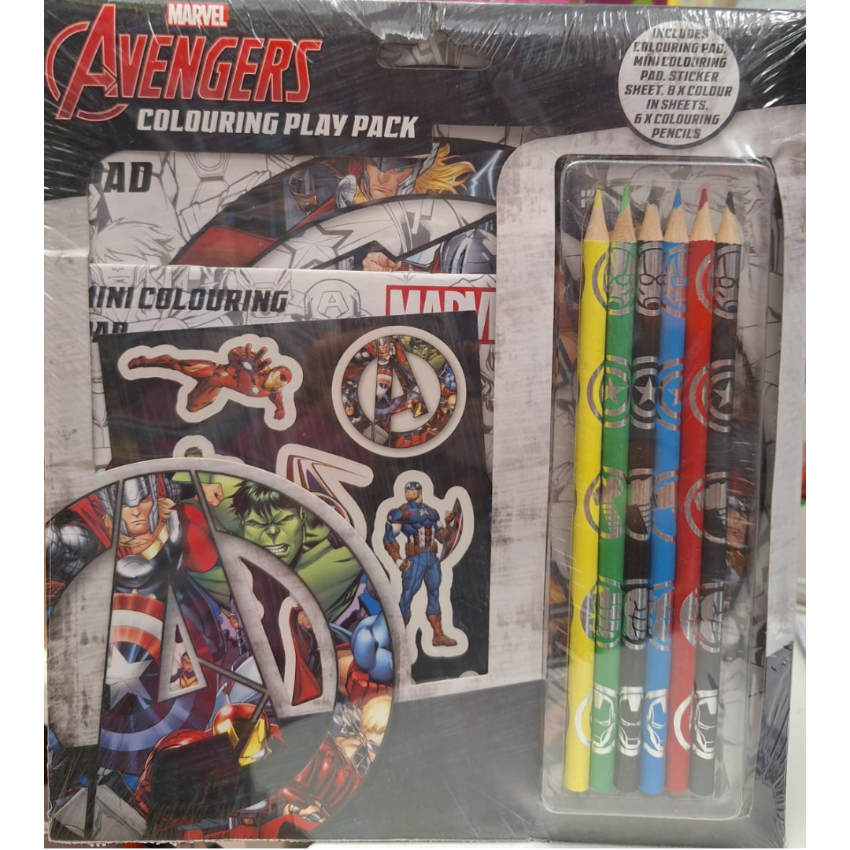 AVENGERS  Colouring Play Pack 填顏色+貼紙套裝 連顏色筆 | 美國隊長 | 鋼鐵俠 | 綠巨人 