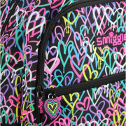 Smiggle 【0.6kg 超輕護脊】經典款 |七彩心心 |17.8L 護脊書包 42 cm大容量背囊| 黑色 | 兒童旅行袋｜中小學背包