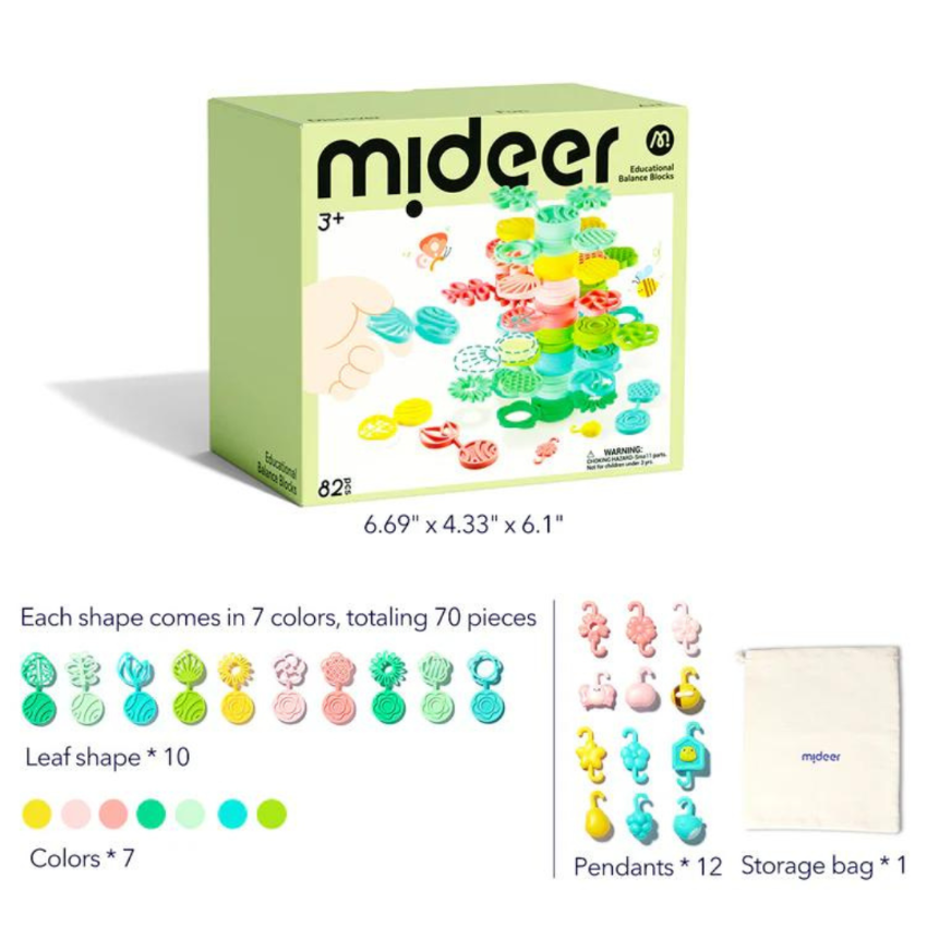 Mideer 【超靚兒童曡曡樂積木】Educational Balance Blocks | 82pcs｜創意發揮 | DIY 