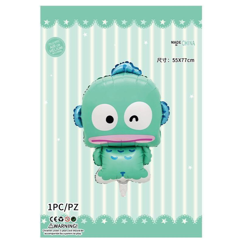 Sanrio【派對氣球】水怪 丑魚 | Hangyodon 氣球  (1 pc)| 55*77cm | 鋁膜氣球 | 生日派對裝飾 