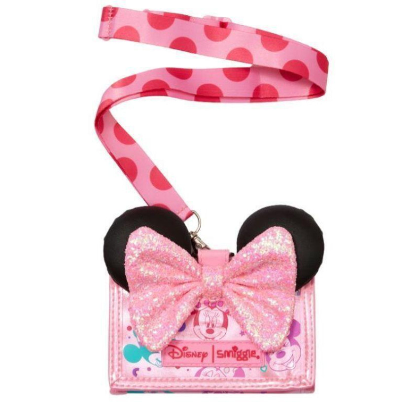 Smiggle  Disney Minnie | 米妮 | 閃令令蝴蝶結 | 粉紅色 | 兒童銀包連掛繩 Wallet｜生日禮物｜錢包 錢袋｜旅行必備