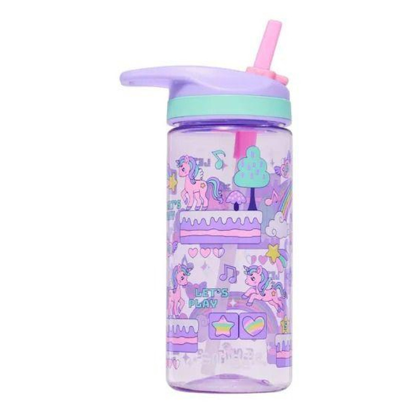 Smiggle  Unicorn 獨角獸 蛋糕 彩虹 便攜式水樽 440ml | 紫色 | 卡通可愛水壺