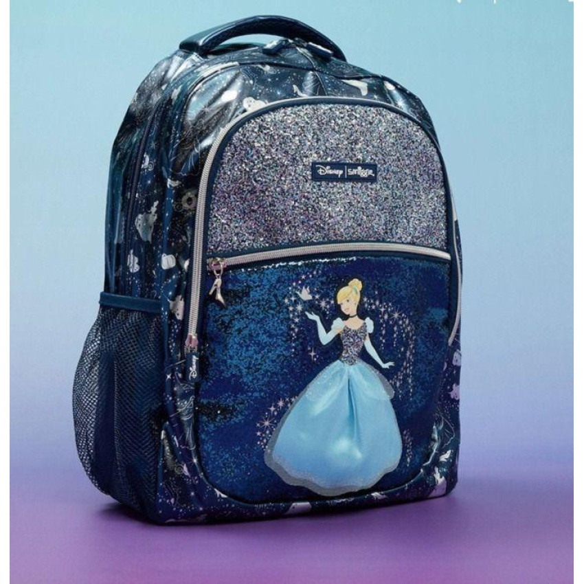 Smiggle  【0.6kg 超輕護脊】Disney Cinderella | 藍色 |17.8L 護脊書包 42 cm大容量背囊| 閃閃令 | 兒童旅行袋｜中小學背包