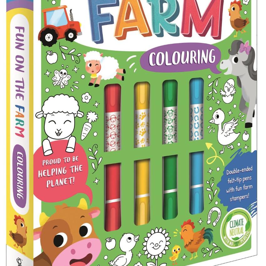 【飲茶必備】Fun on the Farm Colouring Book and Felt Tip Pens  填顏色  連顏色筆｜生日禮物回禮