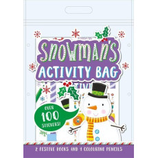 【Christmas Gift】Snowman's Activity Bag |100 Stickers +2Festive Books+4 Colouring Pencils