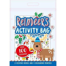 【Christmas Gift】Reindeer's Activity Bag |100 Stickers +2Festive Books+4 Colouring Pencils