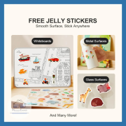 【 場景貼紙書】Reusable Jelly Sticker Set | 可重複撕貼 | 水洗 | 兒童貼紙 | 城市交通