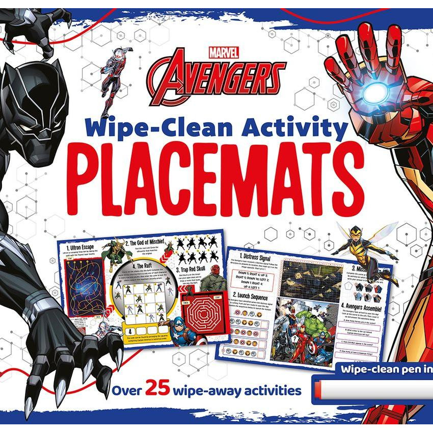 【Avengers - Classics Wipe - Clean Activity】Placemats ｜ Over 25 wipe - Away Activity