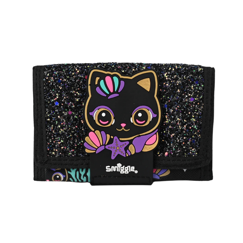 Smiggle  Cat | 可愛貓貓 | 閃閃 銀包 Wallet｜黑色 | 生日禮物｜兒童錢包 錢袋｜旅行必備